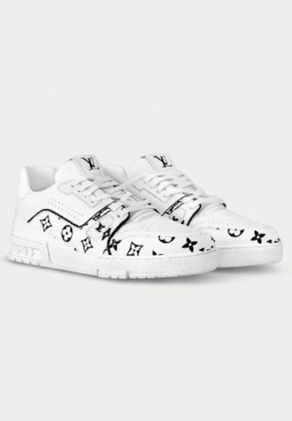 LV Trainers Bianche logo Nero