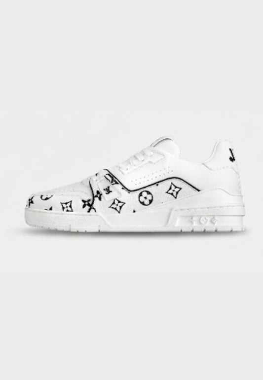 LV Trainers Bianche logo Nero